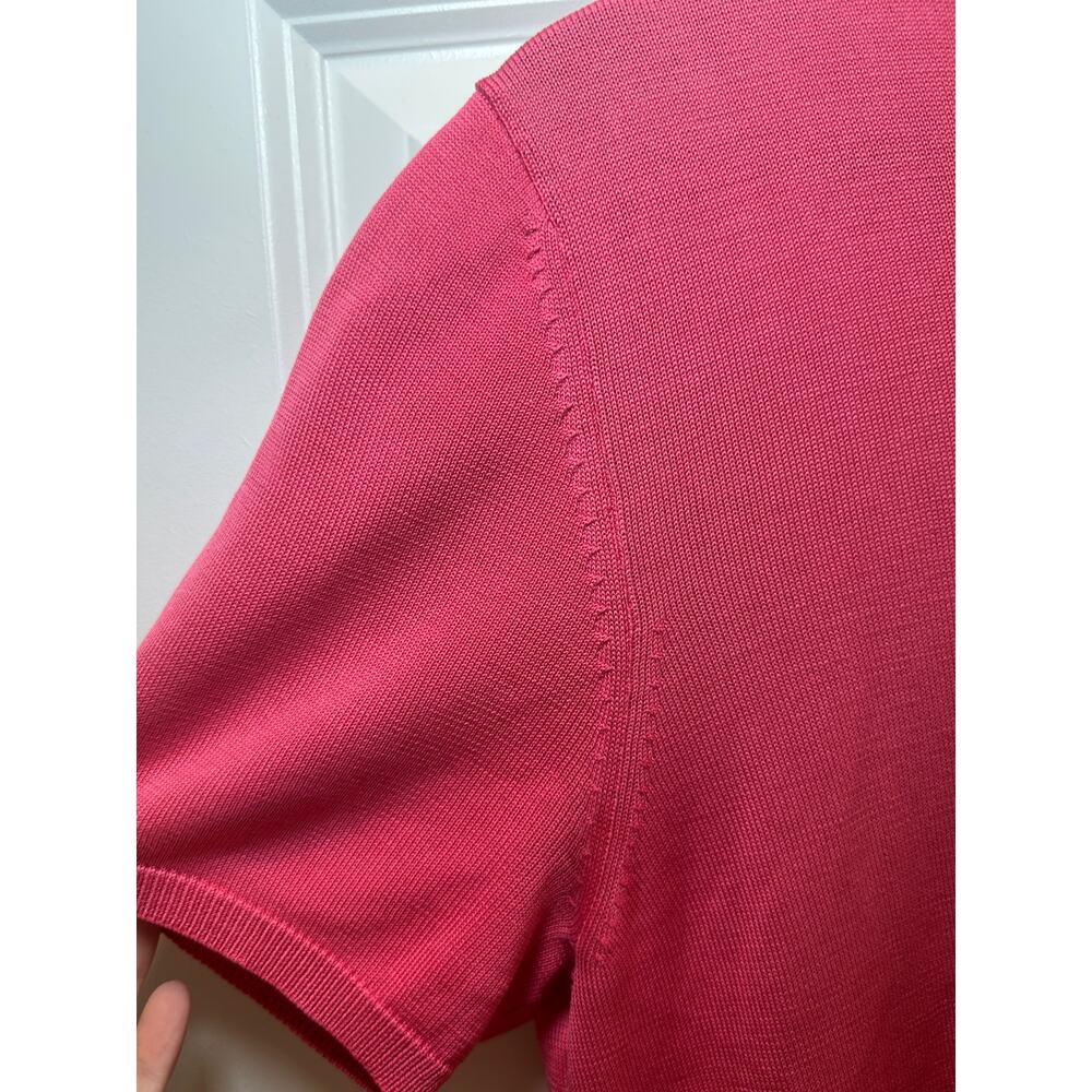 Vintage Drapers & Damons 100% Silk Pink Blouse Scoop Neck Office Top L - Picture 5 of 6